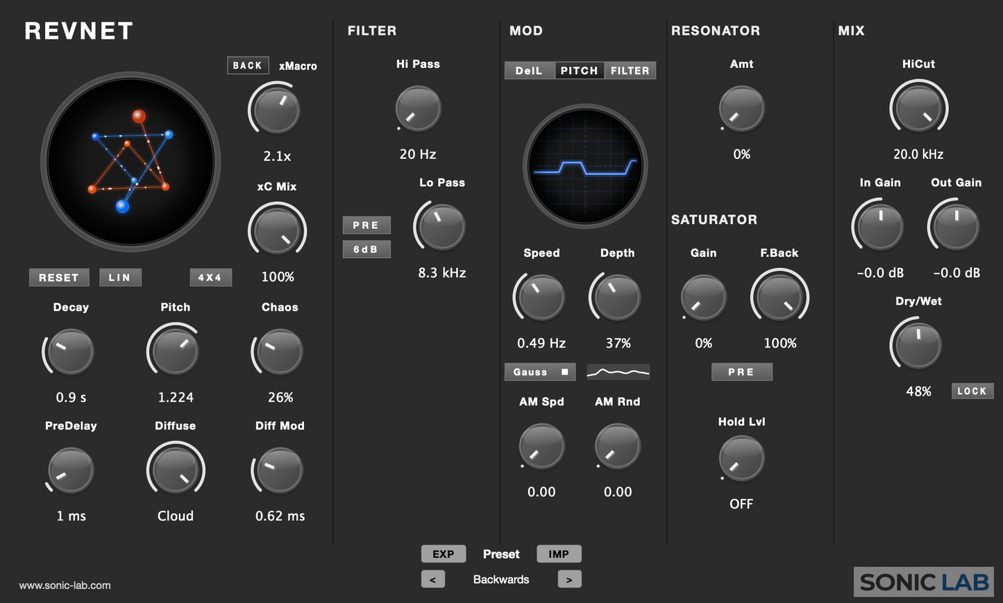 REVNET algorithmic reverb